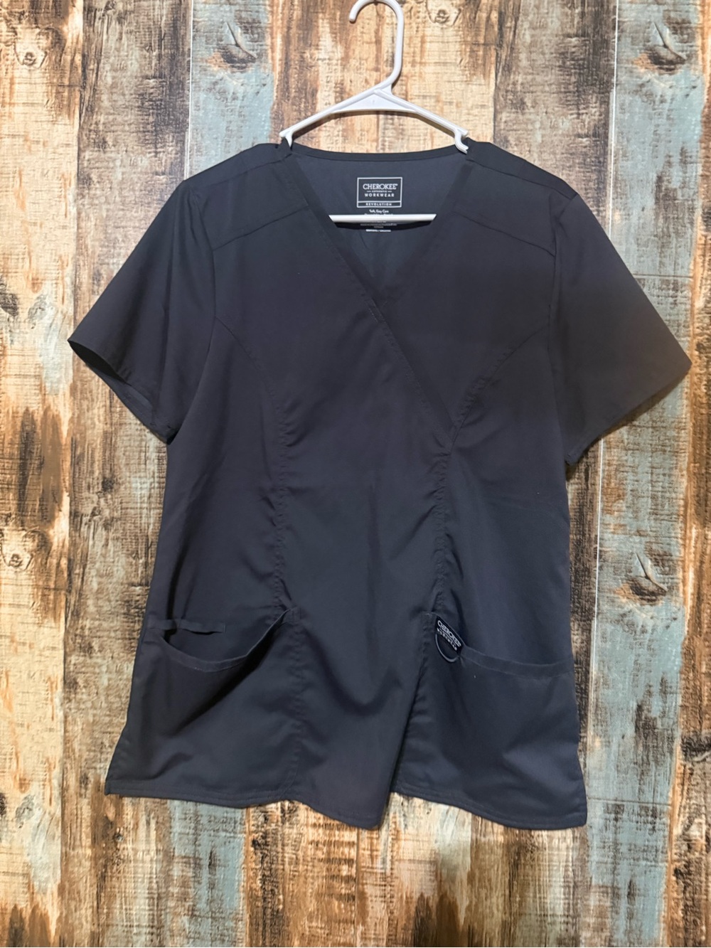 Cherokee Black Short Sleeve Scrub Top